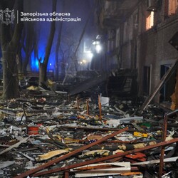 Российский удар по Запорожью в ночь на 26 листопада. Фото: t.me/ivan_fedorov_zp