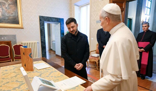 Зустріч Папи Лева XIV з Зеленським 9 грудня. Фото: t.me/V_Zelenskiy_official