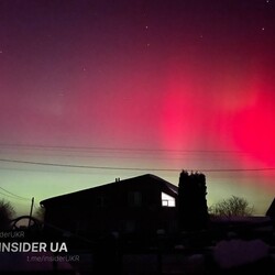 Полярное сияние над Украиной. Фото:  t.me/insiderUKR