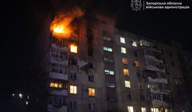 Удар по Запоріжжю 26 лютого. Фото: t.me/ivan_fedorov_zp